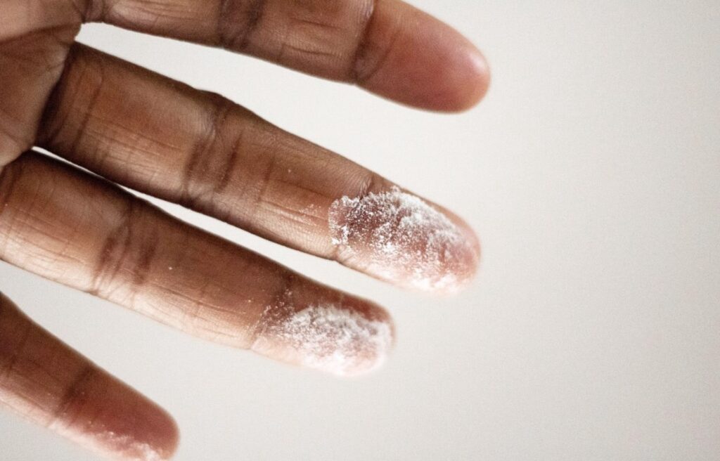 cocaine on finger
