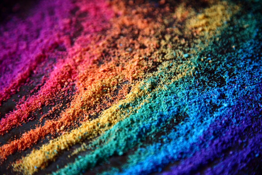 rainbow powder image representing LGBTQ addiction