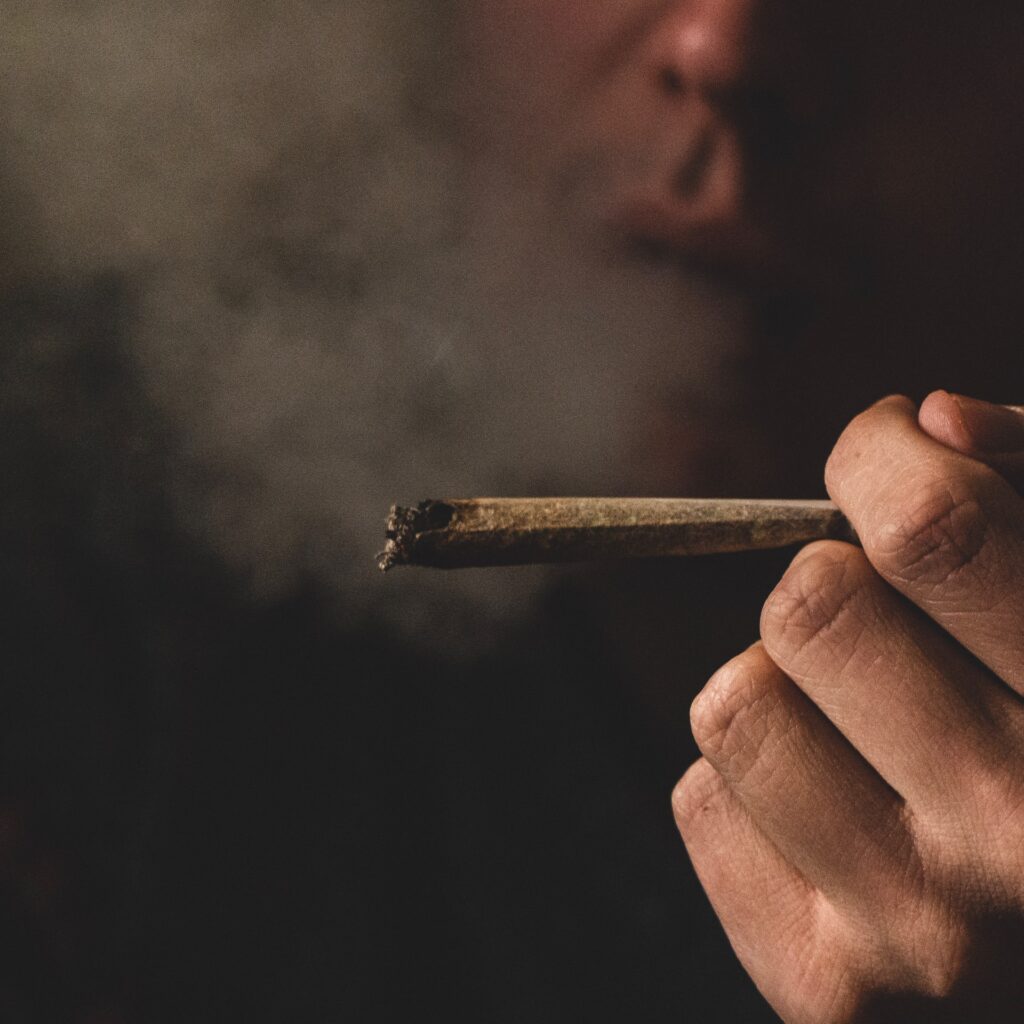 drug user smoking joint